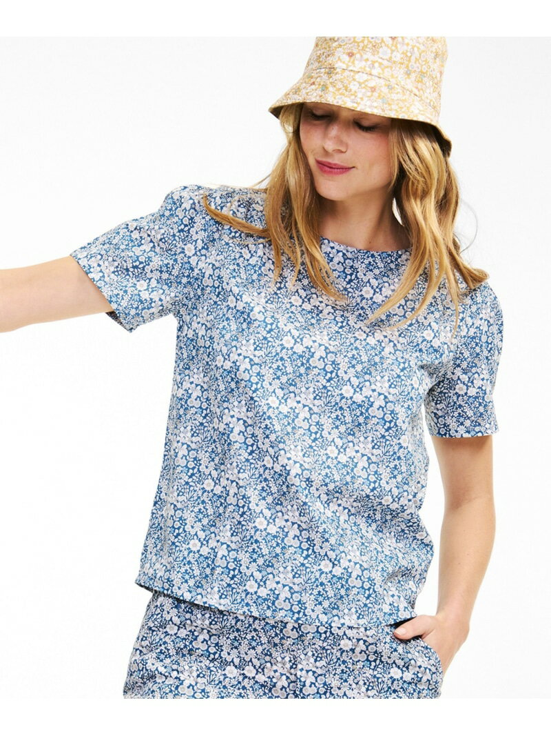 Rakuten - 【SALE／30%OFF】リバティプリントブラウス AIGLE エーグル トップス シャツ・ブラウス ベージュ ブルー【RBA_E】【送料無料】[Rakuten Fashion]