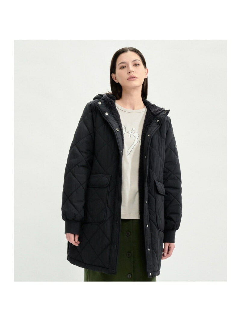 撥水 インサレーションロングジャケット AIGLE エーグル ジャケット・アウター ダウンジャケット・ダウンベスト ブラック ホワイト【送料無料】[Rakuten Fashion]のサムネイル