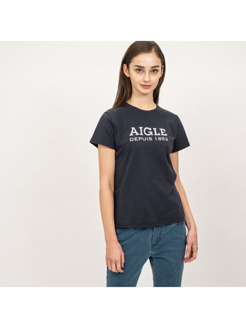 [Rakuten Fashion]【SALE／30%OFF】W DFT AIGLEロゴT半袖 AIGLE エーグル カットソー Tシャツ グリーン ホワイト ピンク イエロー【RBA_E】