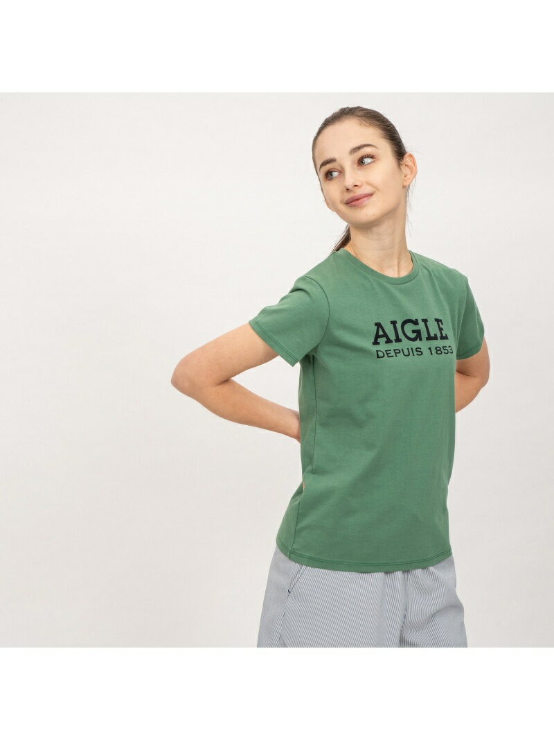 [Rakuten Fashion]【SALE／30%OFF】W DFT AIGLEロゴT半袖 AIGLE エーグル カットソー Tシャツ グリーン ホワイト ピンク イエロー【RBA_E】