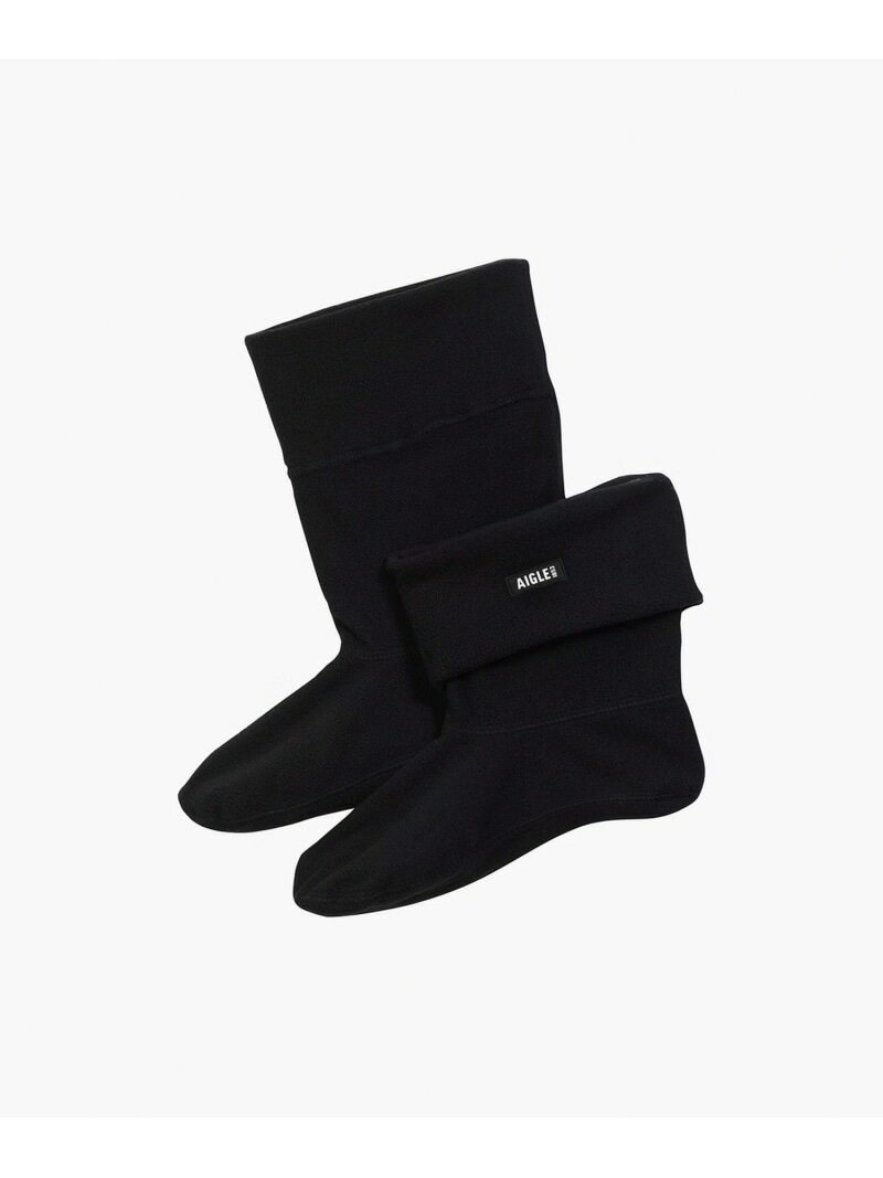 カフ付きブーツ用フリース ショートブーツウォーマー AIGLE エーグル 靴下・レッグウェア 靴下 ブラッ..