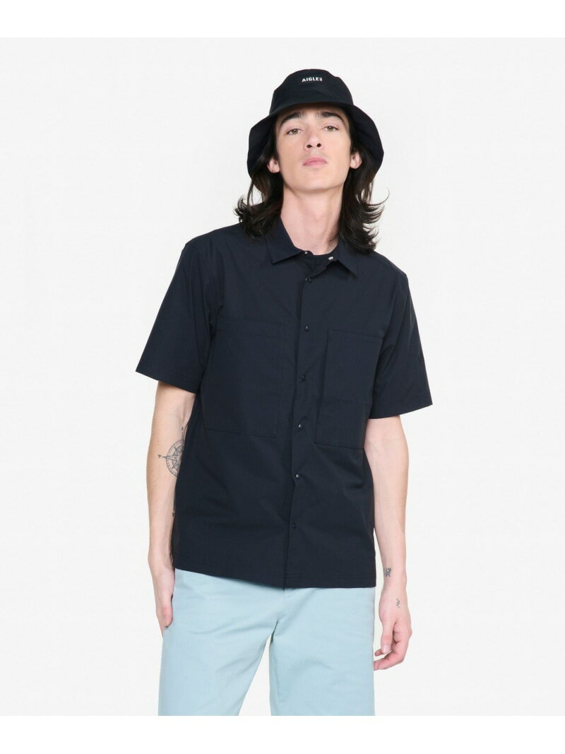 【SALE／30%OFF】UVカット 吸水速乾 ビッグポケットシャツ AIGLE エーグル トップス シャツ・ブラウス ブラック【RBA_E】【送料無料】[Rakuten Fashion]