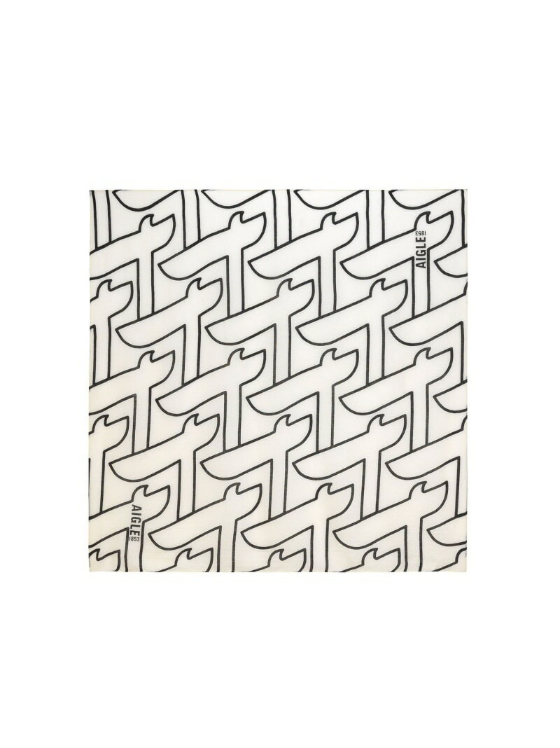 【SALE／20%OFF】プリントウールスカーフ AIGLE エーグル ファッション雑貨 スカーフ・バンダナ ホワイト ネイビー ピンク【RBA_E】【送料無料】[Rakuten Fashion]