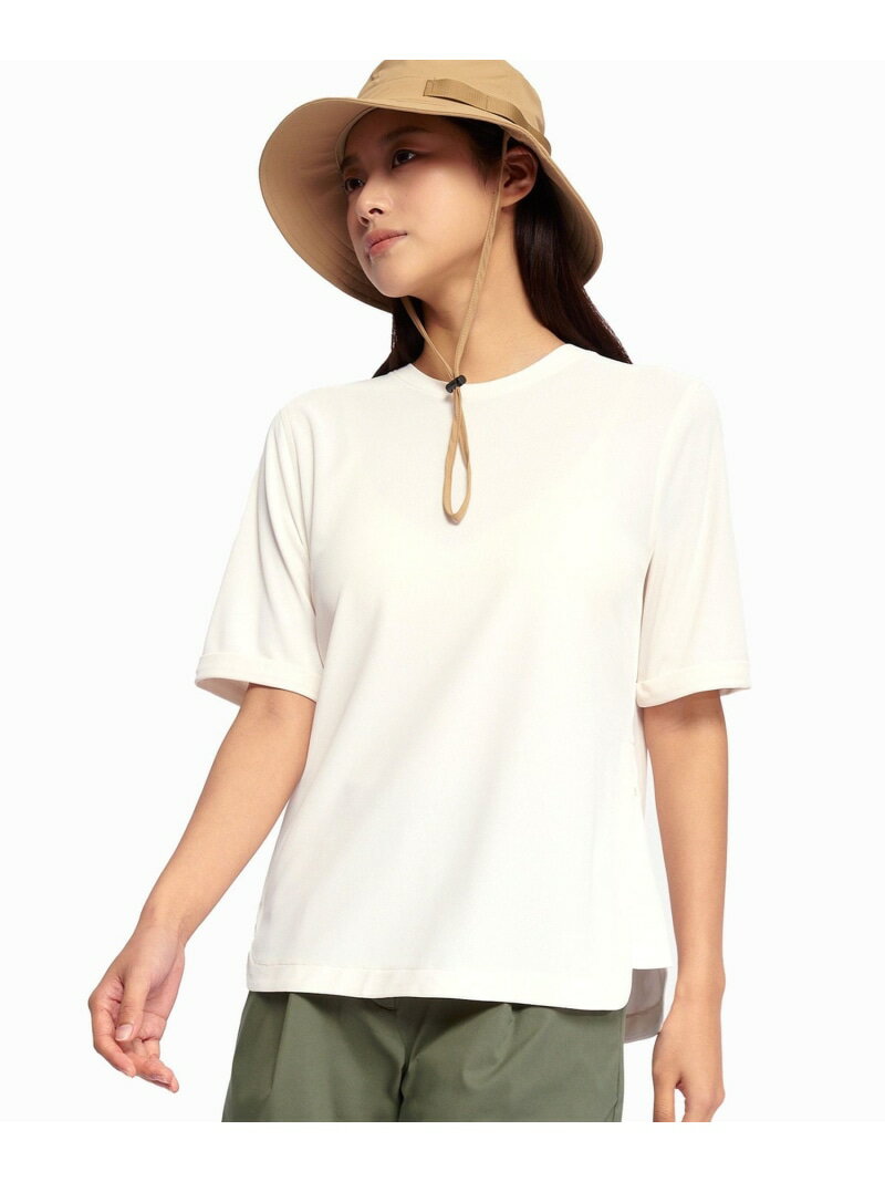 Rakuten - 【SALE／30%OFF】UVカット 接触冷感 速乾 サイドスリット ショートスリーブ 半袖Tシャツ AIGLE エーグル トップス カットソー・Tシャツ ホワイト パープル【RBA_E】【送料無料】[Rakuten Fashion]