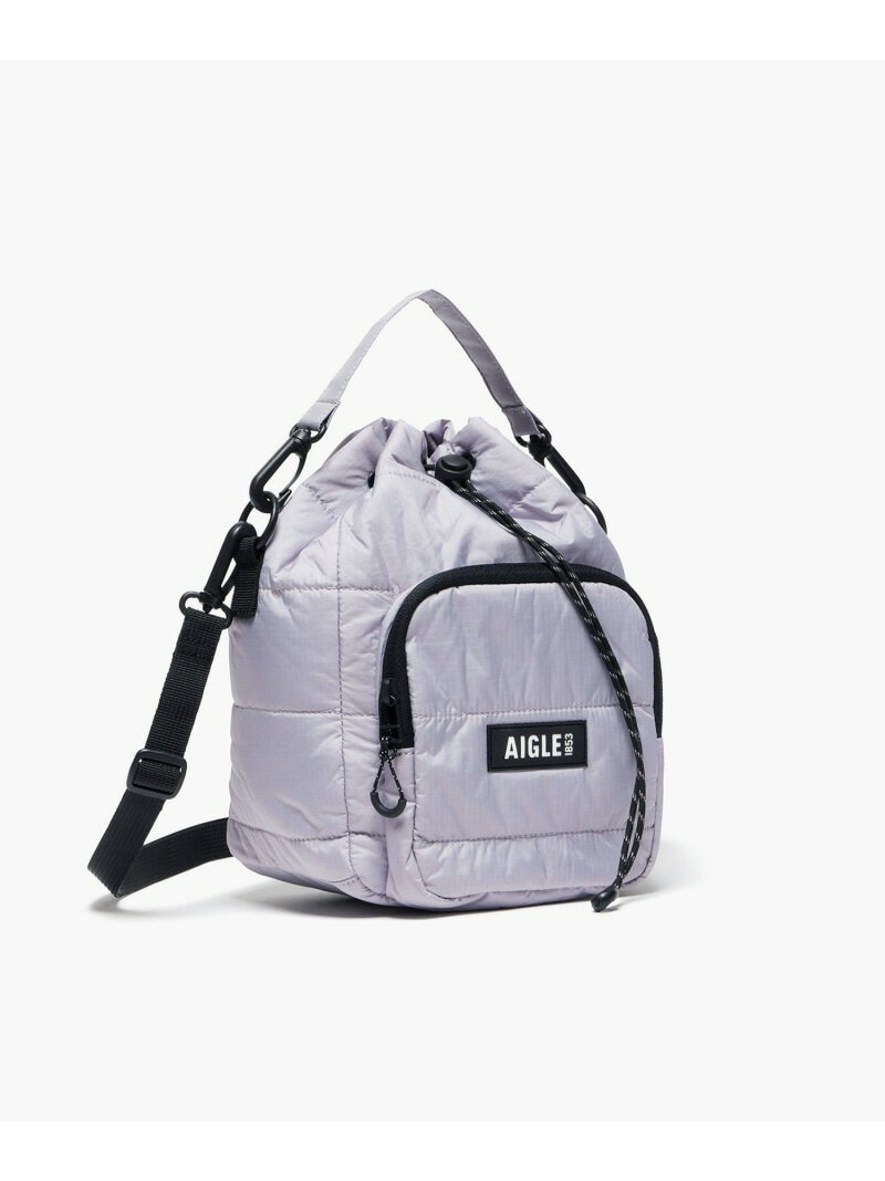 Rakuten - 【SALE／40%OFF】撥水 パディング キルティング 巾着バッグ ショルダーバッグ 2WAY ミニポーチ付き AIGLE エーグル バッグ ショルダーバッグ パープル ブラウン【RBA_E】【送料無料】[Rakuten Fashion]
