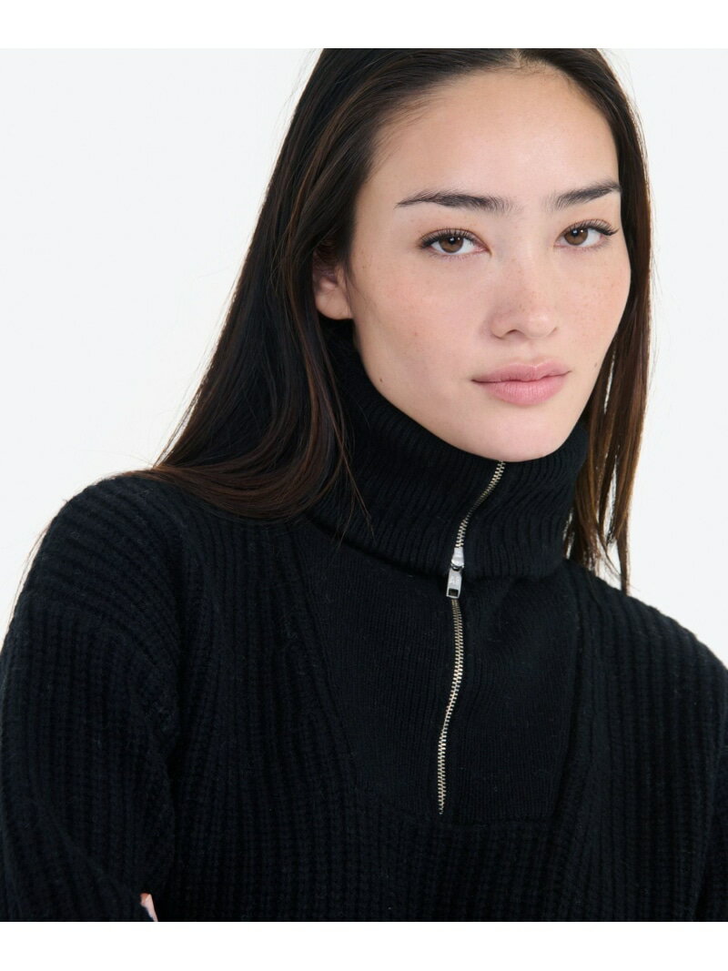 Rakuten - 【SALE／50%OFF】ウール ハーフジップニットセーター AIGLE エーグル トップス ニット ブラック ベージュ【RBA_E】【送料無料】[Rakuten Fashion]