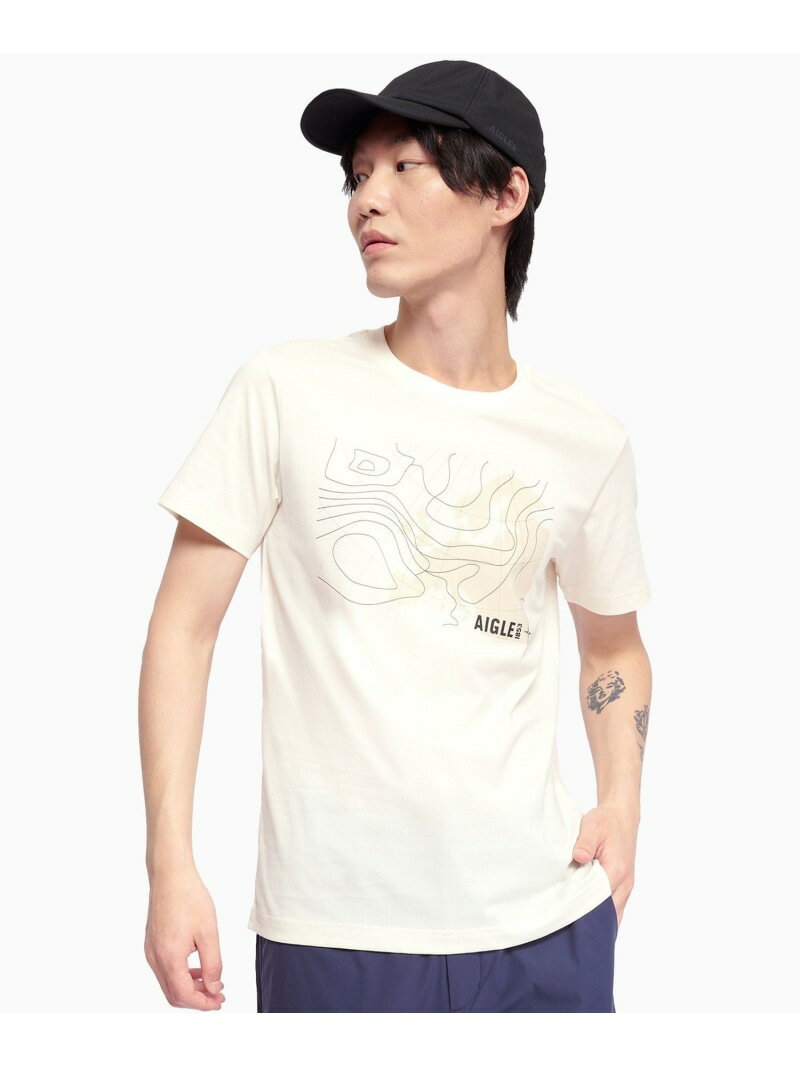 Rakuten - 【SALE／30%OFF】吸水速乾 グラフィックプリント半袖Tシャツ AIGLE エーグル トップス カットソー・Tシャツ ネイビー ホワイト【RBA_E】【送料無料】[Rakuten Fashion]