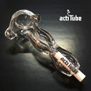 【actiTube/TUNE 対応】クリアガラスパイプスプーン - Clear Glass Pipe Spoon 70mm