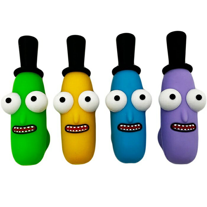 シリコン製 クレイジーガイズ カートゥーンパイプ（ガラスボウル付き） - アソートカラー [ 100mm ] - ..