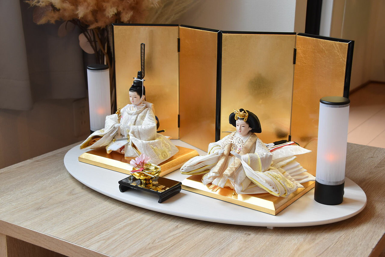 雛人形　コンパクト　おひなさまモダン　お雛様　かわいい　おすすめ　ひな人形　親王飾り　インテリア　2024年度新作　初節句　可愛いお顔　送料無料　【Emma】063330