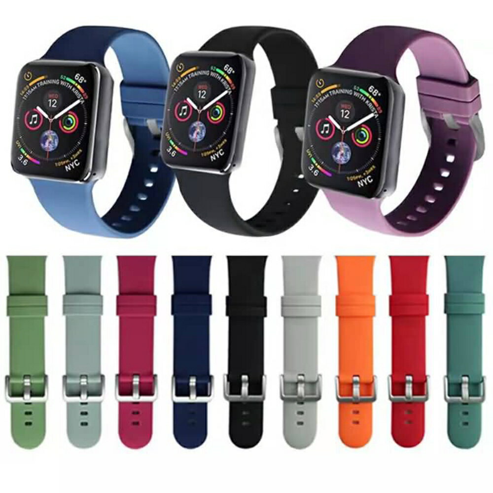 Apple Watch 各機種対応 ベルト 安いけど多彩なカラー カラフルシリコンバンド 38mm 40mm 41mm 42mm 44mm 45mm サラサラシリコン製 アップルウォッチバンド 交換ベルト 時計バンド 手触り気持ちいい スマートウォッチ 全17色 かわいい 韓国 可愛い 韓流