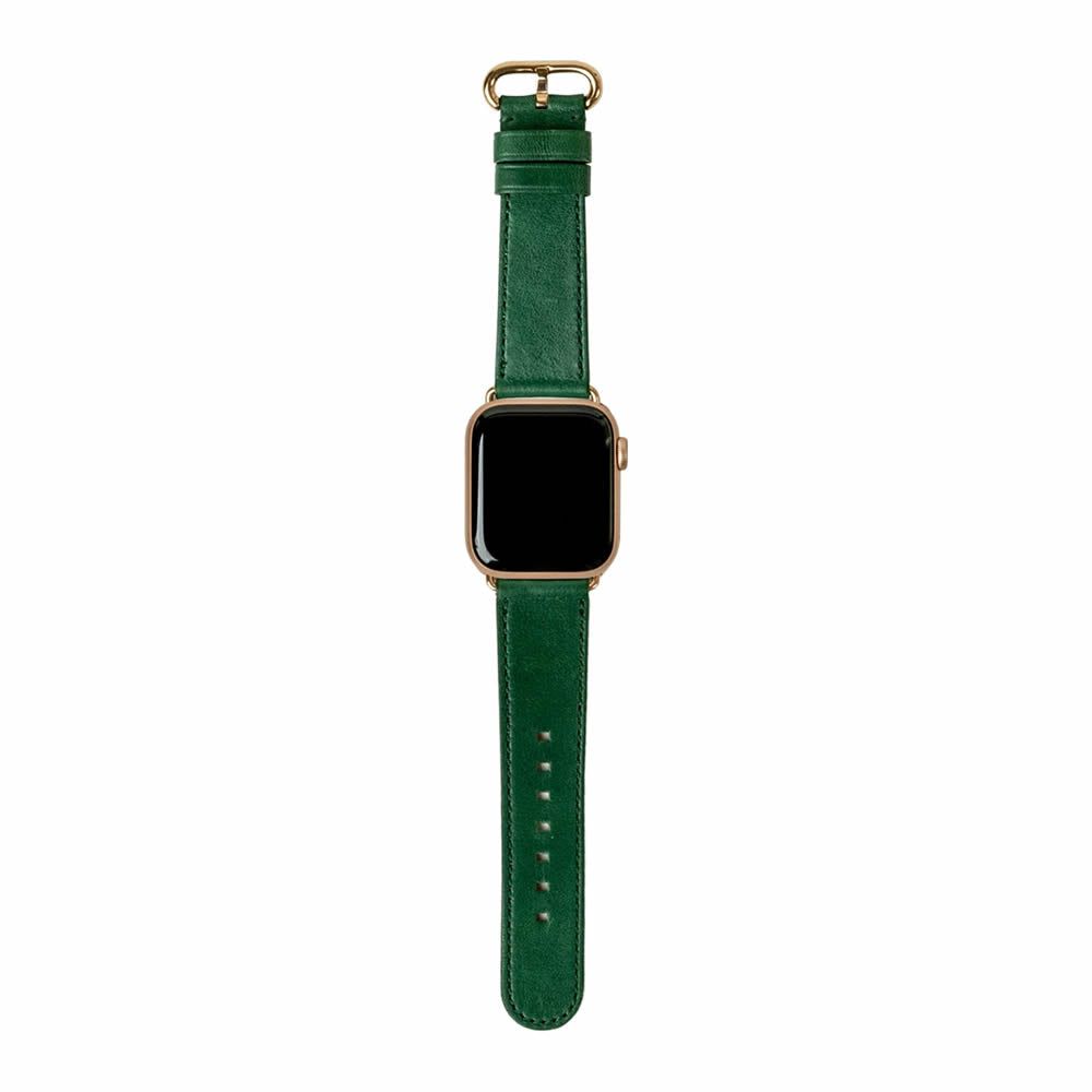 alto Leather Strap for Apple Watch フォレストグリーン（ゴールド金具）41mm/40mm/38mm アップルウォッチ交換バンド 本革イタリアンレザー