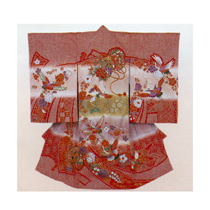 ★往復送料無料★【7日間レンタル】★お宮参り衣装 着物 女の子用【R48-9-b】 【飛ぶ鶴が見事 】初着 産着 紋 和装 貸衣装 ベビー用品 赤ちゃん用品 レンタル