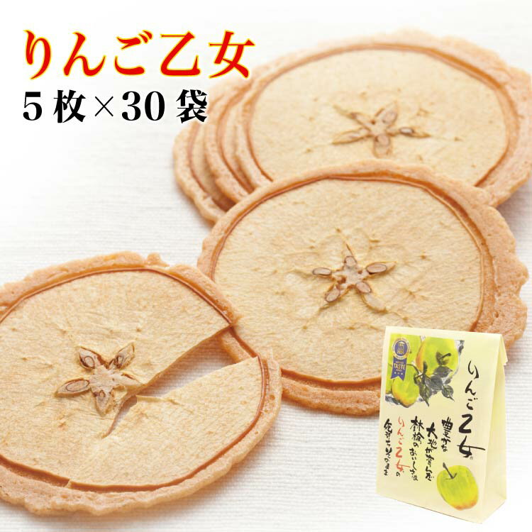 【送料無料】りんご乙女5枚入×30袋 りんご 薄焼き クッキー おせんべい Ringo otome 長野 信州 お土産 洋菓子