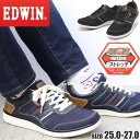 メンズ スニーカー 4E EDWIN エドウィン カジュアルシューズ 軽量 幅広 ストレッチ No.7643