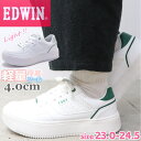 レディース スニーカー 厚底 EDWIN エドウィン 軽量 ホワイトソール カジュアル No.4317