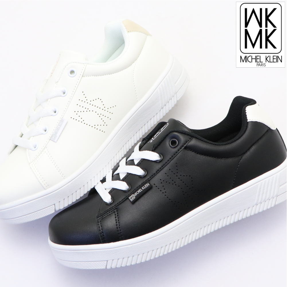 即納 MK MICHEL KLEIN レディース スニーカー コートタイプ 厚底 カジュアル 超軽...