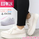 レディース スニーカー 厚底 EDWIN エドウィン 軽量 ホワイトソール カジュアル No.4324