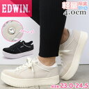 レディース スニーカー 厚底 EDWIN エドウィン 軽量 ホワイトソール カジュアル No.4325