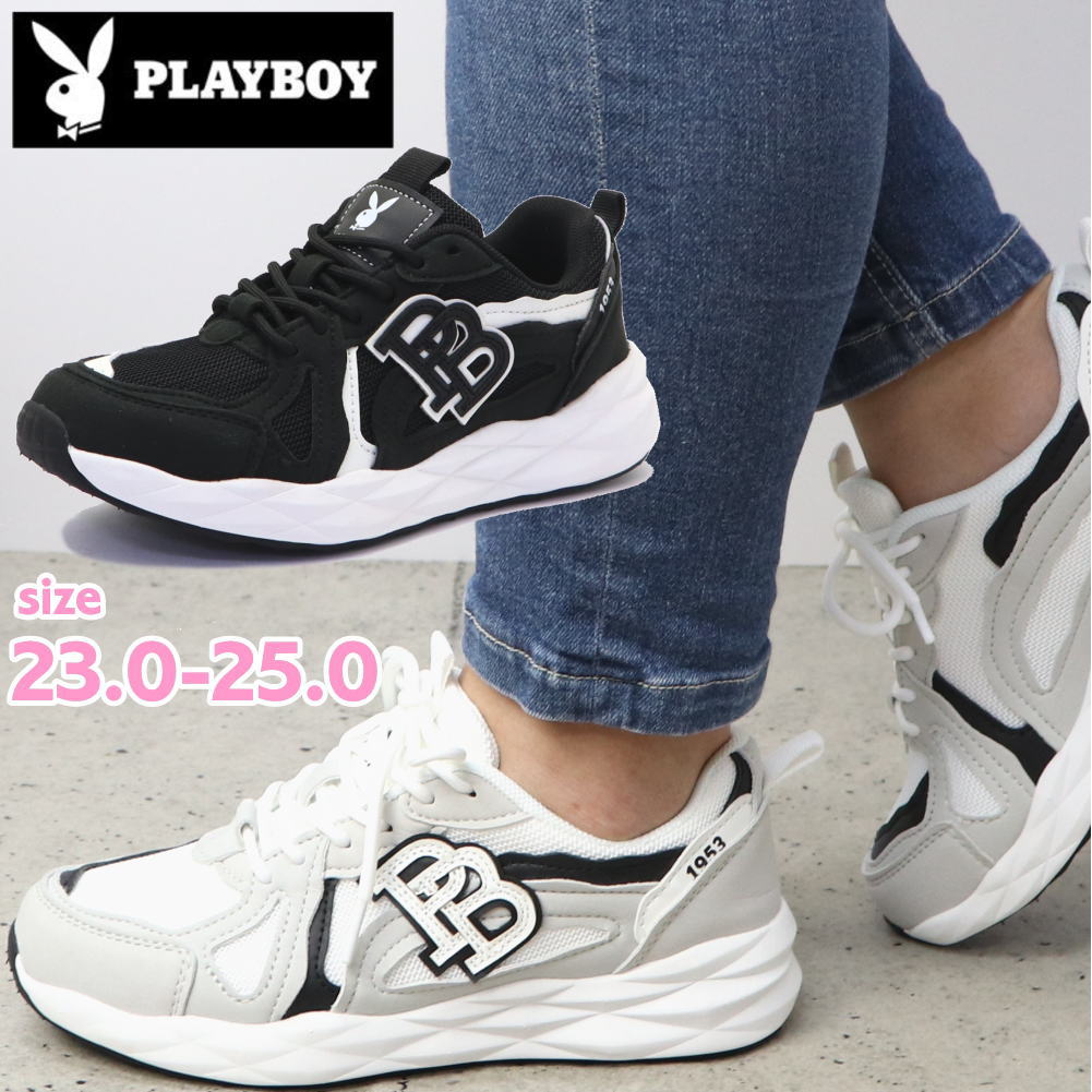 レディース スニーカー PLAYBOY プレイボーイ ローカット カジュアルシューズ 運動靴 紐靴 No.2501
