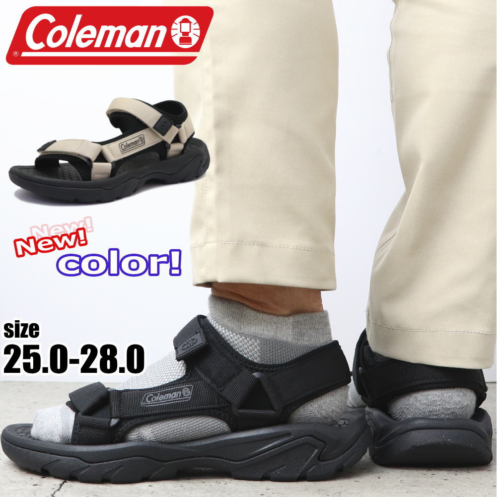 樂天商城 - 即納 メンズ スポーツサンダル Coleman コールマン スポサン ベルクロサンダル 屈曲 アウトドア レジャー 海 No.532
