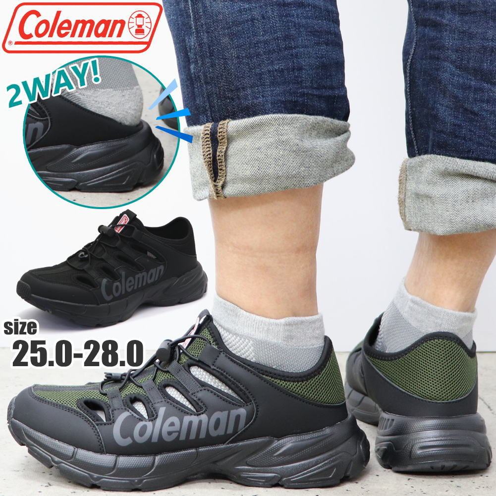 樂天商城 - 即納 メンズ サンダル Coleman コールマン かかとが踏める 2way スポーツサンダル スリッポン スニーカーサンダル スライダー つっかけ クールビズ No.625
