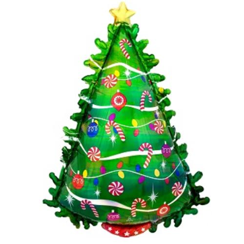 【クリスマス】　グリーンクリスマスツリー（モミの木） 【特大】　空気用バルーン　（66cm x 91cm）【..