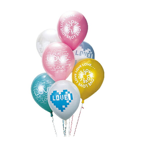 【LOVE POP 　ゴム風船（12インチ）　＆　リボンバルブ】　50枚セット　【パールカラー】