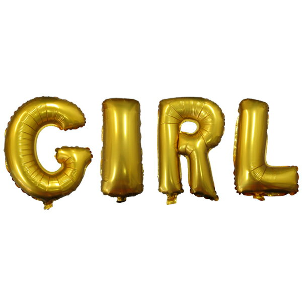 アルファベット　レターバルーン　【G I R L】　【ゴールド】 　【誕生日や記念日に飾り付けましょう！みんなで1つずつ持って写真も撮れる！雰囲気が盛り上がります！】