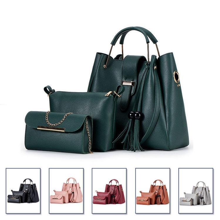 【期間限定10％OFF】3点セット PU革　トートバッグ　レディース　レザーバッグ　ショルダーバッグ 革バ..