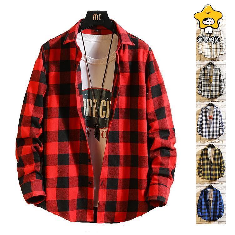 シャツメンズチェック柄ネルシャツト...