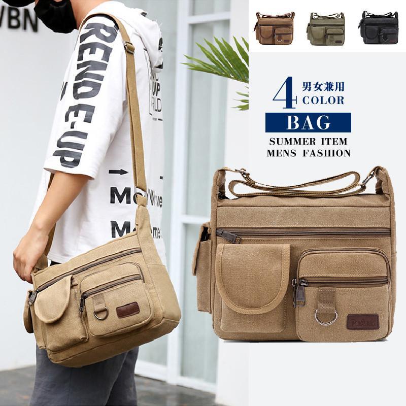 【期間限定10％OFF】ショルダーバッグ メンズ 斜めがけ 大容量 帆布 かばん バッグ レディース 通勤 ビ..