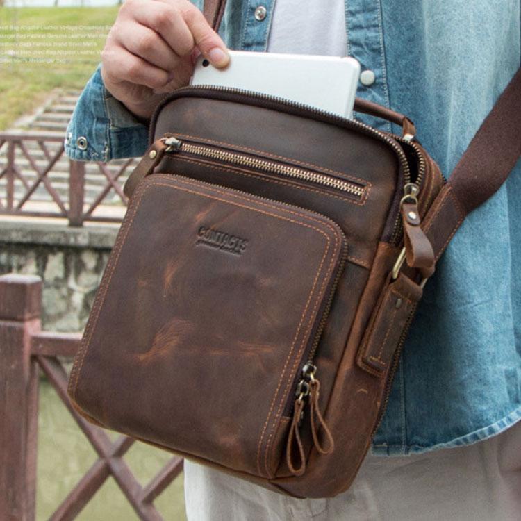 【期間限定10％OFF】本革　メッセンジャーバッグ　ショルダーバッグメンズ 斜めがけ 2way ビジネスバッグ　通勤バッグ カバン　牛革　通勤通学 　カジュアル アウトドア