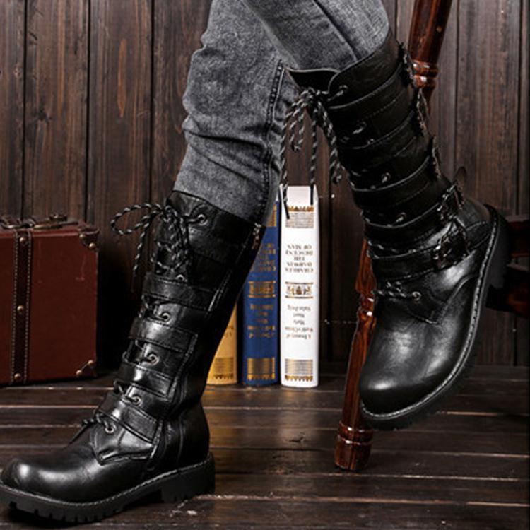 メンズロングブーツブーツワークブー...