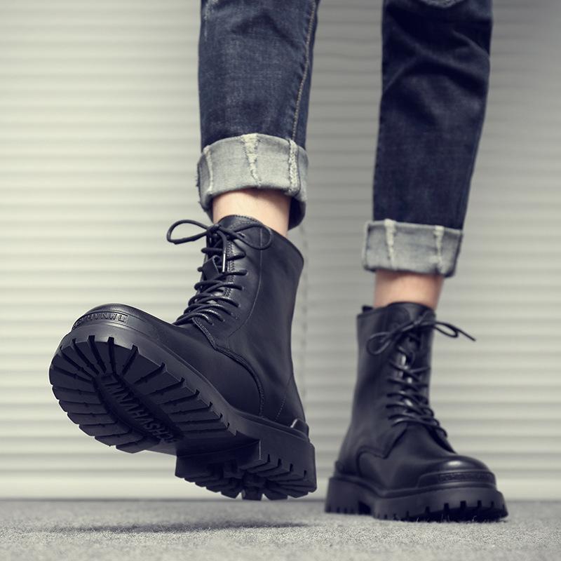 本革 ショートブーツ ワークブーツ メンズ バイク用 ハイカット レースアップ 黒 大きいサイズ 牛革 アウトドア カジュアルシューズ 防水 ブーツ