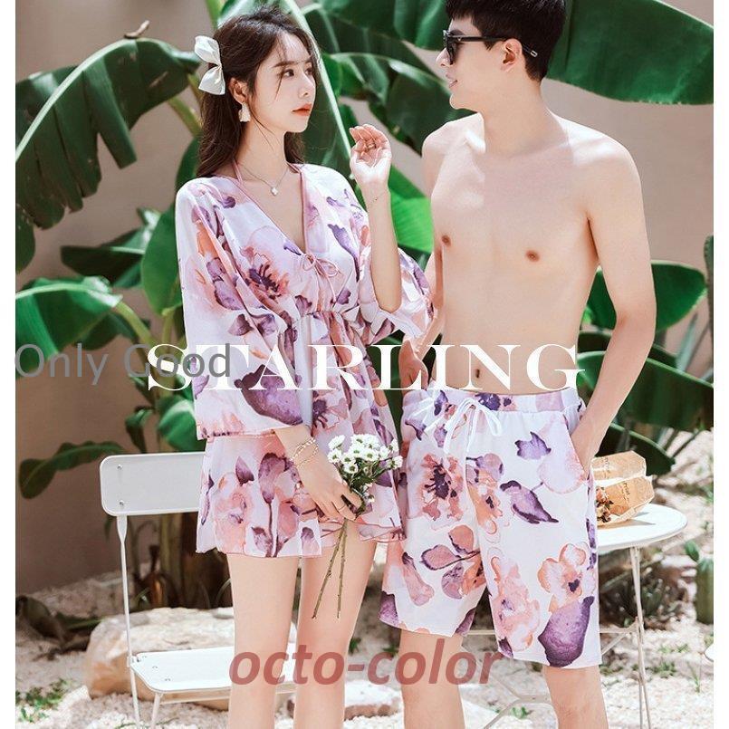페어 수영복 페어룩 커플 수영복 여성 수영복 설정 + 비치 팬츠 리조트 남성 수영복 남성용 서핑 팬츠 미즈기 mizugi 미즈기 남녀