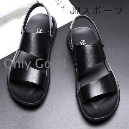 サンダル メンズ スリッパ 紳士用 革サンダル レザーサンダル 歩きやすい 夏 カジュアル お洒落 ブラック ブラウン コンフォタブル 父の日