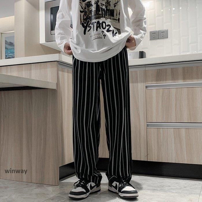 Rakuten - ワイドパンツ メンズ サルエルパンツ ジョガーパンツ テーパードパンツ ストライプパンツ ゆったり ウェストゴム ワイドパン イージーパンツ