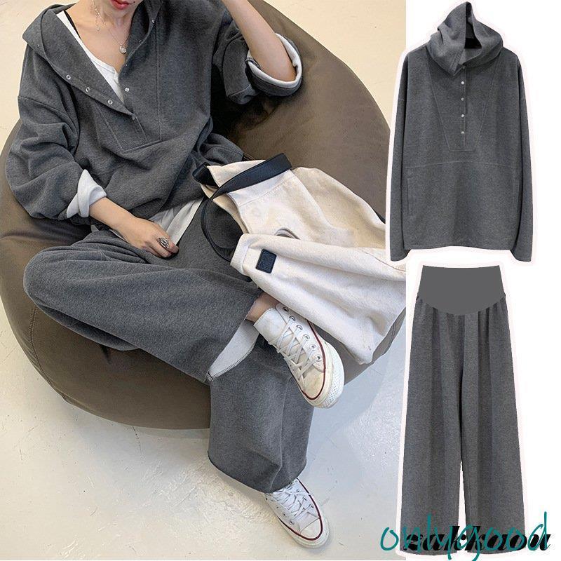 【期間限定10％OFF】マタニティー セットアップ パーカー ワイドパンツ パジャマ スウェット 妊婦服 授乳口 ルームウェア 長袖 妊婦服 ..