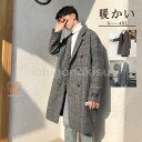 【楽天ランキング入賞!】秋冬新作 ラシャコート ラシャ メンズ ジャケット カジュアル チェック柄 かっこいい ビジネス 大きいサイズ 暖かい 通勤 通学 秋冬季