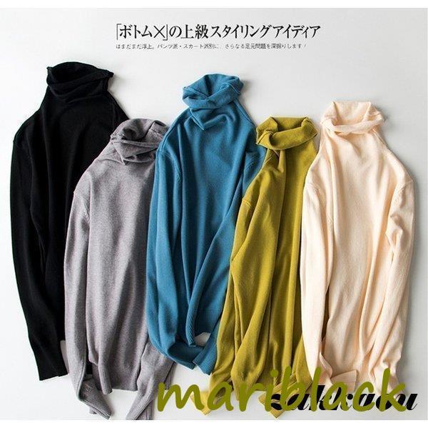 ニットレディースタートルネックトッ...