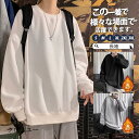 トレーナー メンズ スウェット 長袖 裏起毛 裏ボア Tシャツ 秋 冬 ビッグシルエット ゆったり 春 秋服 スポーツ プルオーバー カジュアル