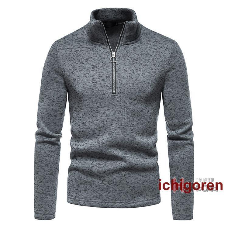 ハイネック セーター メンズ ニットセーター ハーフジップ トレーナー 秋冬 長袖 ジッパー インナー ニット 長袖セーター