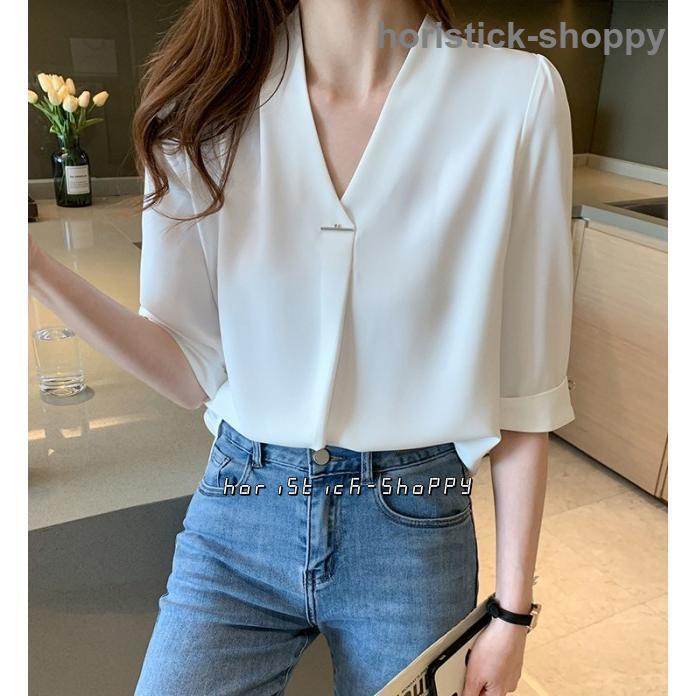 シャツブラウストップスレディース半...