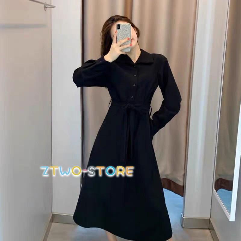 シャツワンピース ロングワンピース ワンピース ブラックワンピース レディース ロング丈 黒 長袖 無地 大きいサイズ おしゃれ 春 夏 OL 20代 30代 40代