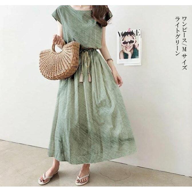 ロングワンピース ワンピース レディース 夏 半袖 ブラウス セットアップ ガウチョパンツ ワイドパンツ ゆったり 膝丈 Aライン おしゃれ ロング丈 きれいめ 春