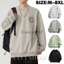 トップス メンズ トレーナー 長袖 プルオーバーパーカー 春 秋 スウェット カジュアル Tシャツ 丸首 クルーネック