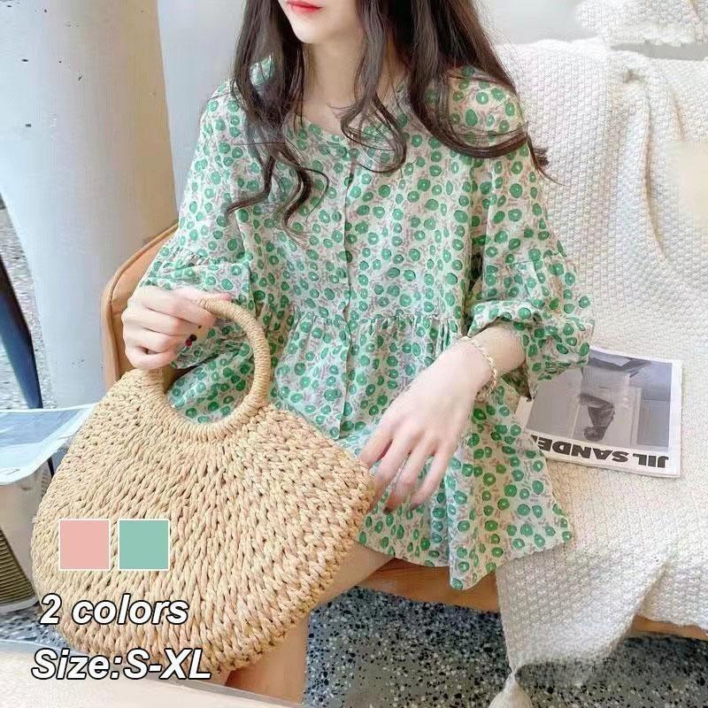 ブラウスレディース七分袖ブラウス春...