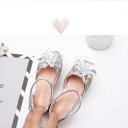 キッズ ジュニア フォーマル靴 子供 フォーマルシューズ 女の子 ダンスシューズ オープントゥ ローヒール パンプス 発表会 結婚式 卒業式 入学式 卒園式 七...