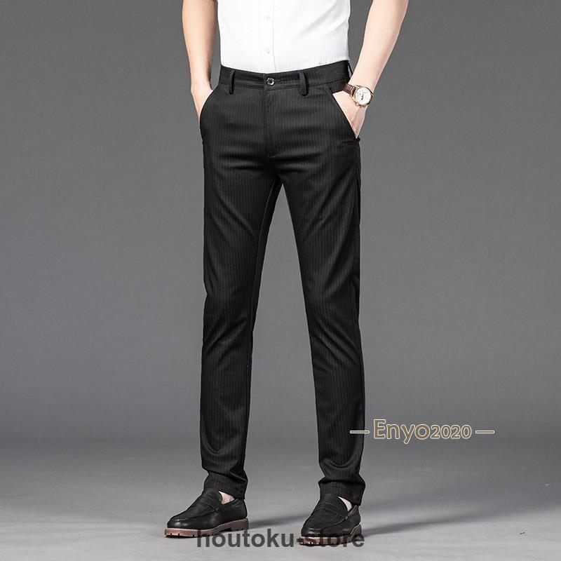 スラックス メンズ ストレッチパンツ ビジネスパンツ ストライプ柄 スキニーパンツ ストレッチ 春 夏 秋 ビジネス 通勤 オフィス カジュアル
